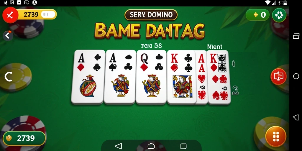 Screenshot gameplay seru dari game Domino 2739, menunjukkan aksi intens permainan.