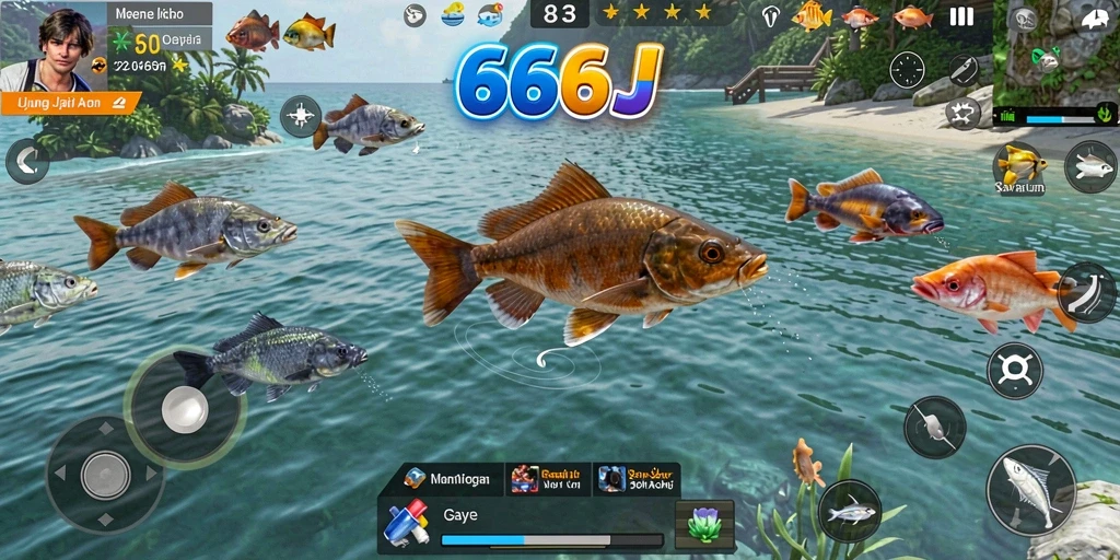 Tampilan permainan 666J menembak ikan yang mengasyikkan.