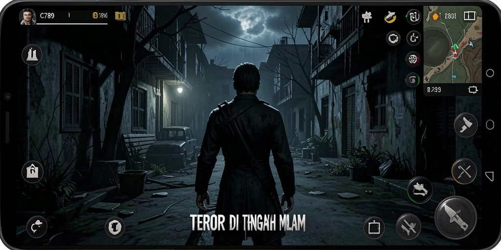 Screenshot dari gameplay C789 yang penuh ketegangan dan kengerian.
