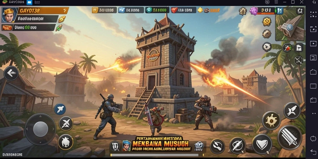 Tampilan aksi seru dalam gameplay Tower Defense GAYO138.