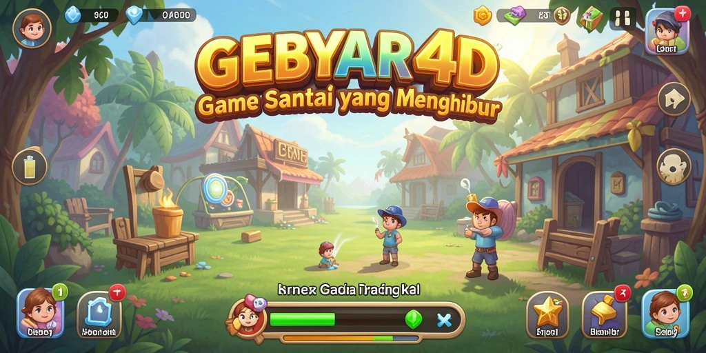 Tampilan gameplay menarik dari GEBYAR4D dengan suasana santai.