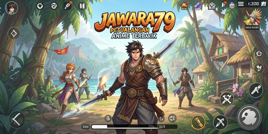 Tampilan gameplay menarik dari JAWARA79 dengan karakter anime.