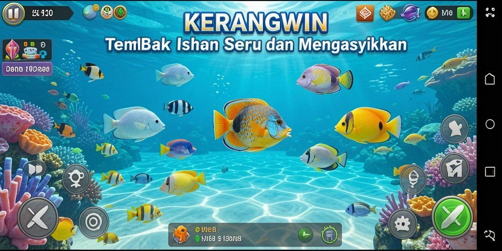 Tangkapan layar KERANGWIN menunjukkan aksi tembak ikan yang seru.