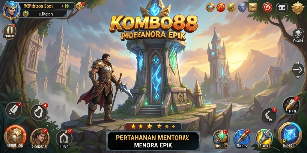 Tangkapan layar gameplay <strong>KOMBO88</strong> yang menunjukkan strategi Tower Defense yang mendebarkan.