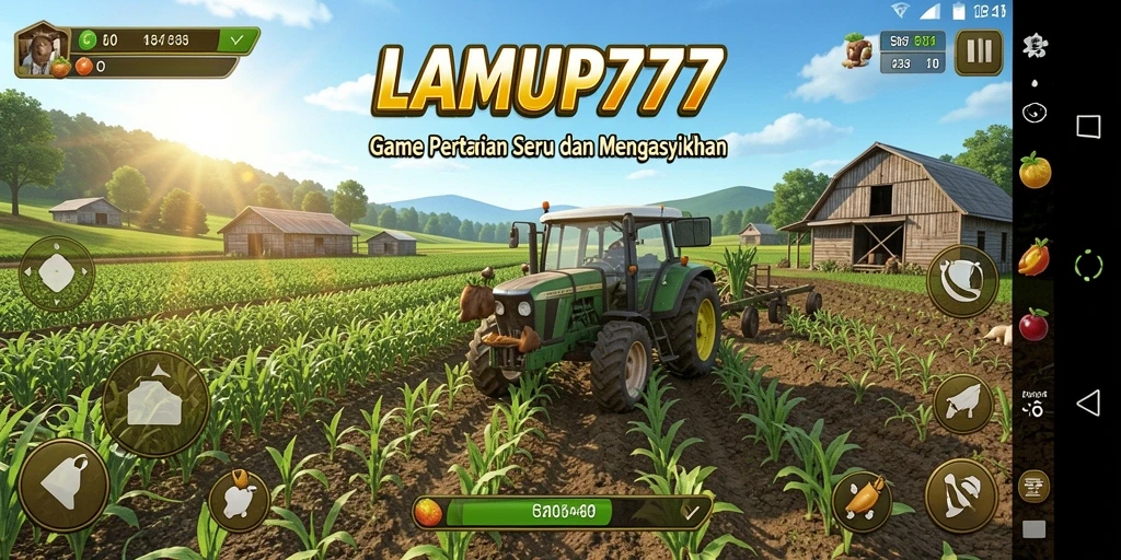 Screenshot gameplay LAMPU777 yang menggambarkan aktivitas berkebun.