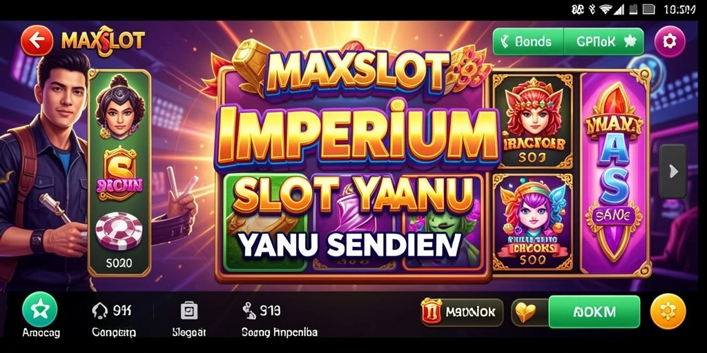 Tampilan gameplay MAXSLOT dengan mesin slot beragam dan kasino yang luas.