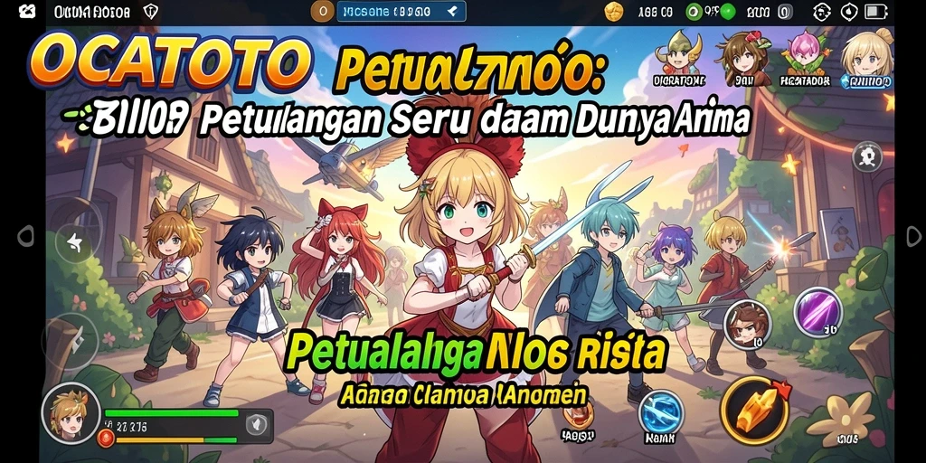 Gameplay OCATOTO yang menampilkan karakter Anime unik dan pertempuran seru.