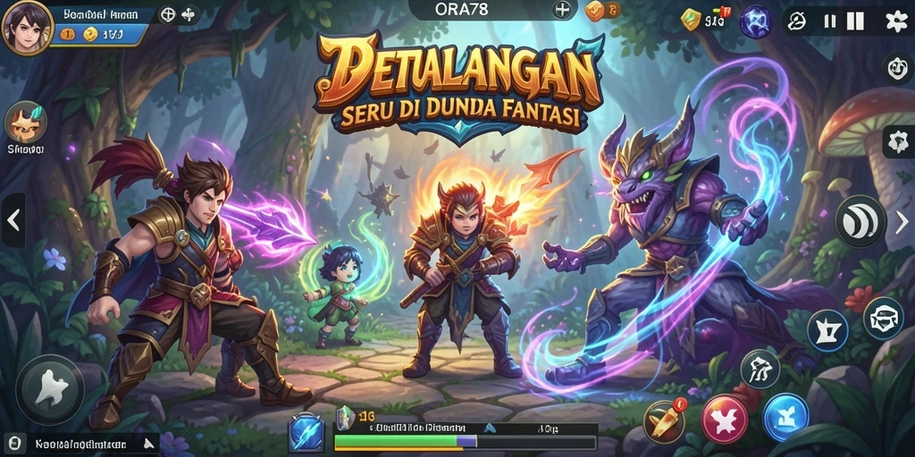 Tampilan gameplay seru di dunia fantasi ORA78.