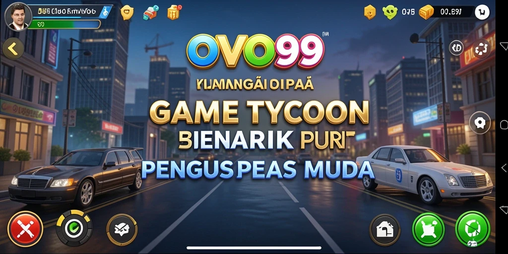 Tampilan gameplay OVO99 yang seru dan interaktif dalam dunia Tycoon.