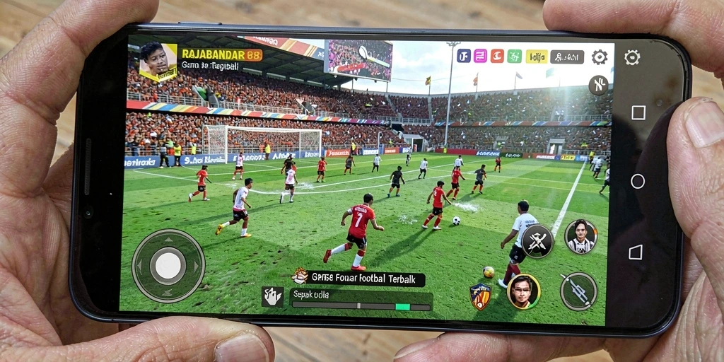 Tampilan gameplay RAJABANDAR88 yang menarik dan penuh aksi sepak bola.