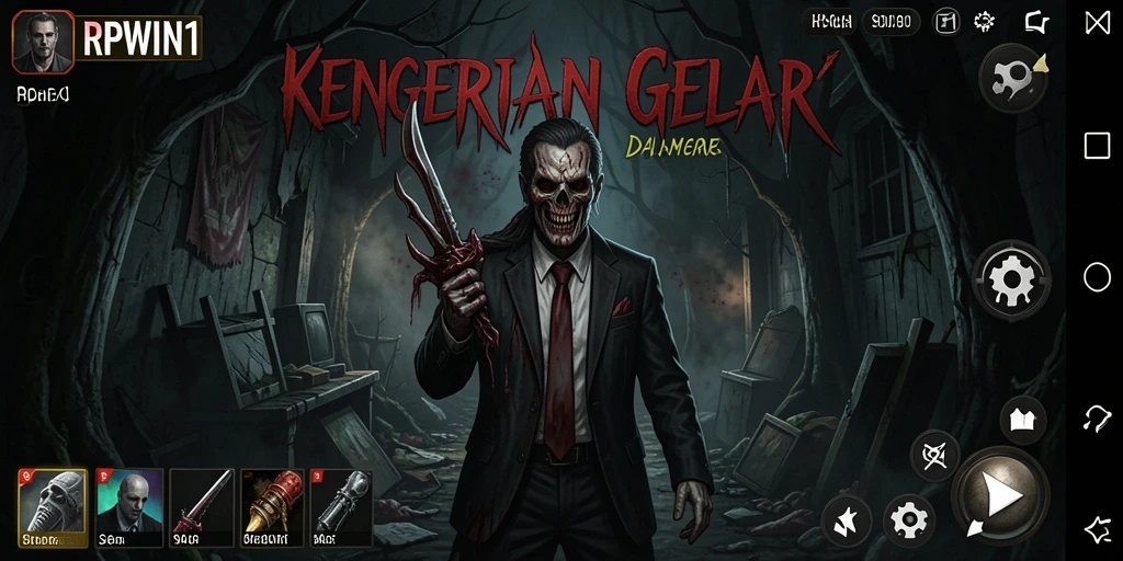 Screenshot menampilkan gameplay intens RPWIN1 dalam suasana Horror.