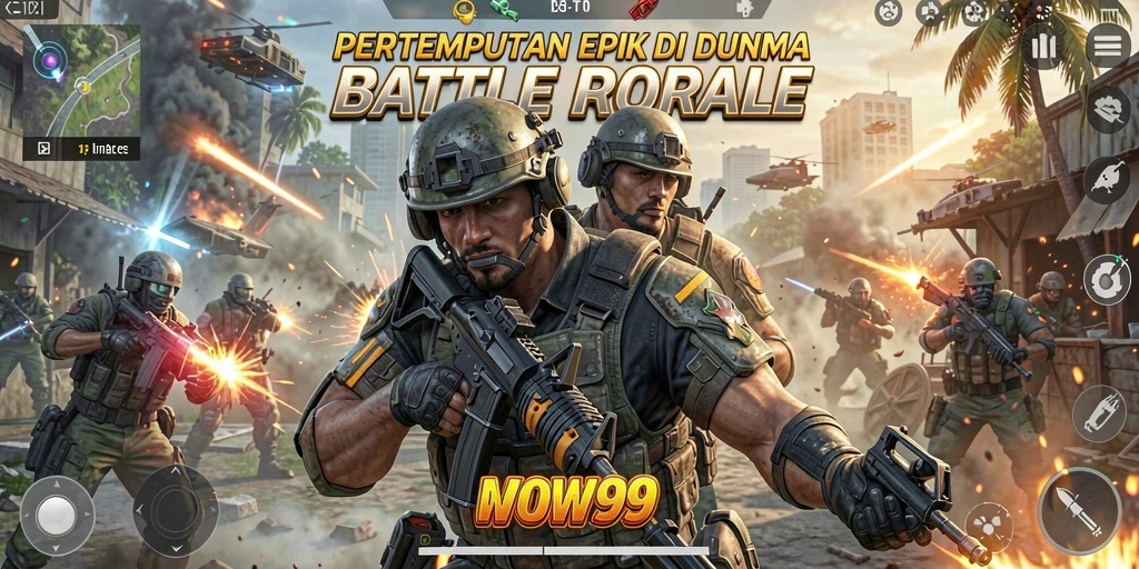 Tampilan seru gameplay WOW99 yang menegangkan dalam pertempuran Battle Royale.